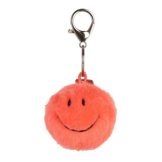 Bon Ton Toys Smiley Fuzzy Keychain - Coral