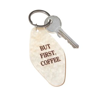 But First, Coffee Retro Keyring