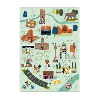 Chester Map A4 Print