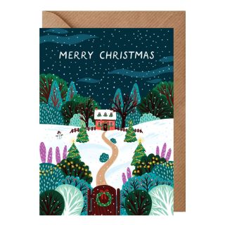 Festive Cottage Christmas Card