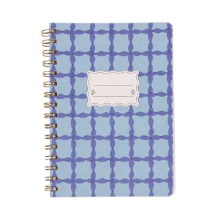 Designworks Ink Tulip A5 Twin Wire Notebook - Blue Lattice