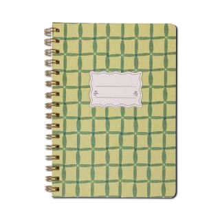 Designworks Ink Tulip A5 Twin Wire Notebook - Green Lattice