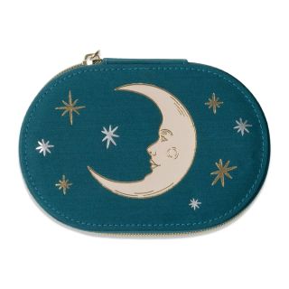 Teal Moon Oval Jewellery Case