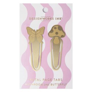 Designworks, Metal Page Tabs - Mushrooms + Butterfly