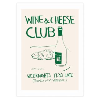 East End Prints Wine & Cheese Club A3 Print