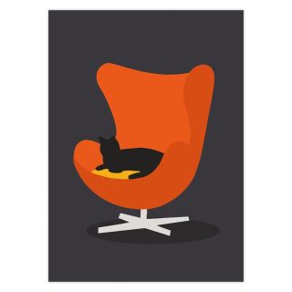 Egg Chair Cat Print