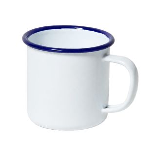 Falcon Enamelware Mug 350ml - White with Blue Rim