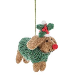 Felt So Good Rudolph Dachshund Decoration