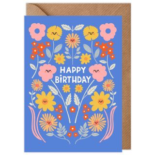 Floral Happy Birthday Card