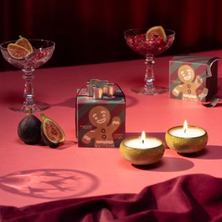 Zesty Lemons Set of 2 Tea Lights Gingerbread - Gingerbread