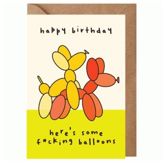 F*cking Balloons Birthday Card