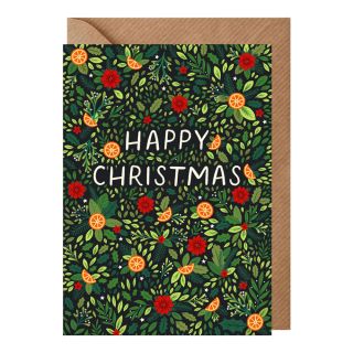 Foliage Happy Christmas Card