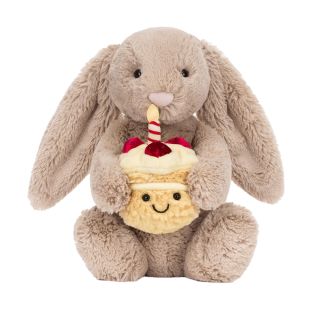 Jellycat Bashful Beige Bunny 'Birthday'