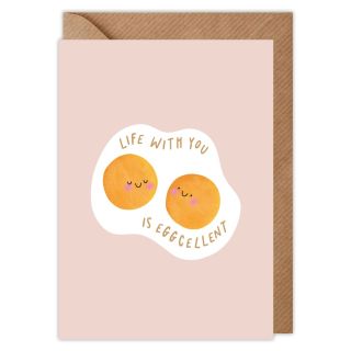 Life With You Is Eggcellent Valentines Card