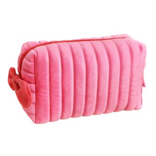 Lisa Angel Pink and Red Velvet Bow Makeup Bag