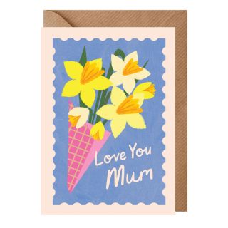 Love You Mum Daffodils Card