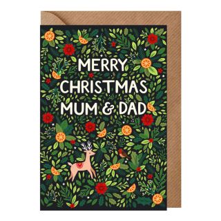 Mum & Dad Foliage Christmas Card