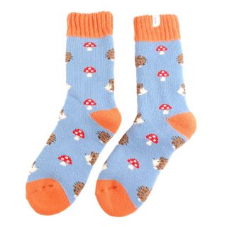 Miss Sparrow Thick Winter Socks Hedgehogs & Toadstools