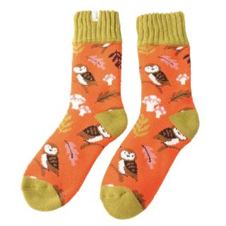 Miss Sparrow Thick Winter Socks Woodland Orange