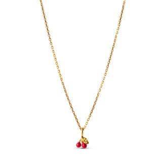 Enamel Copenhagen Cherry Necklace - Red