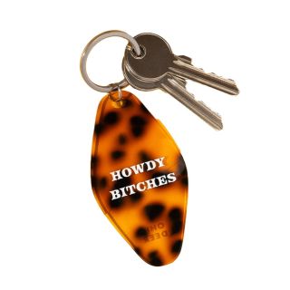 Howdy Bitches Retro Keyring