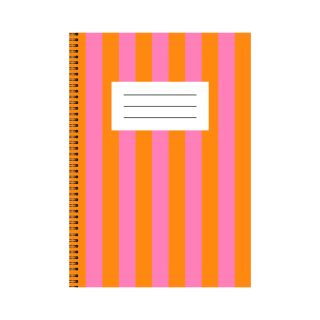 Orange & Pink Stripe A5 Notebook