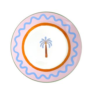 Palm Tree Dinner Plate - White Background