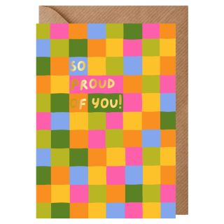 Colour Patchwork So Proud of You Card