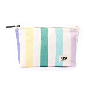ROKA London Maida Vale Makeup Bag - Pastel Multi Stripe