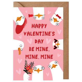 Seagulls Mine Valentines Card