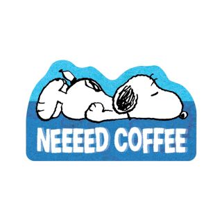 Peanuts Sticker Snoopy Need Coffee