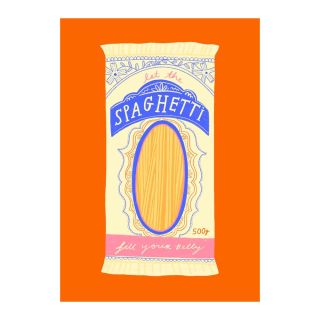 Spaghetti Packet Art Print designed by Kerri Illusrates