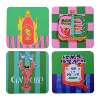 HiJinx Set of 4 Coasters - The Foodie