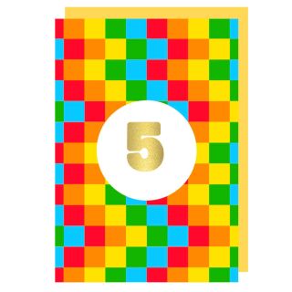 Age 5 Brights Birthday Card