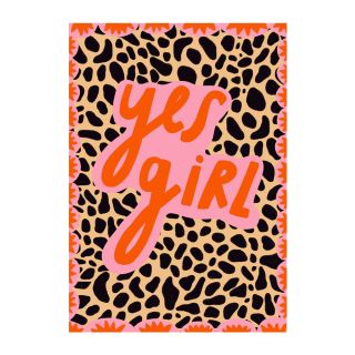 Yes Girl Leopard Print A5 Print
