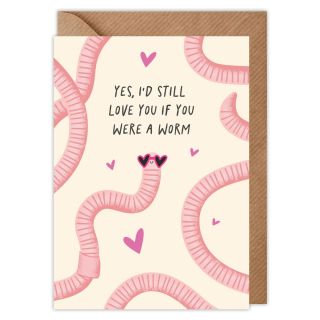 Love You Worm Valentines Card