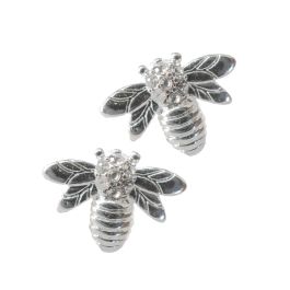 Silver Stud Earrings - Bee