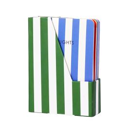Set of 6 Breton Stripe A6 Notebooks & Holder