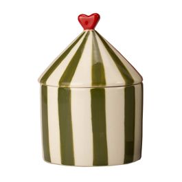 Carnival Olive Stripe Candle Tomato Leaf - Firebreather
