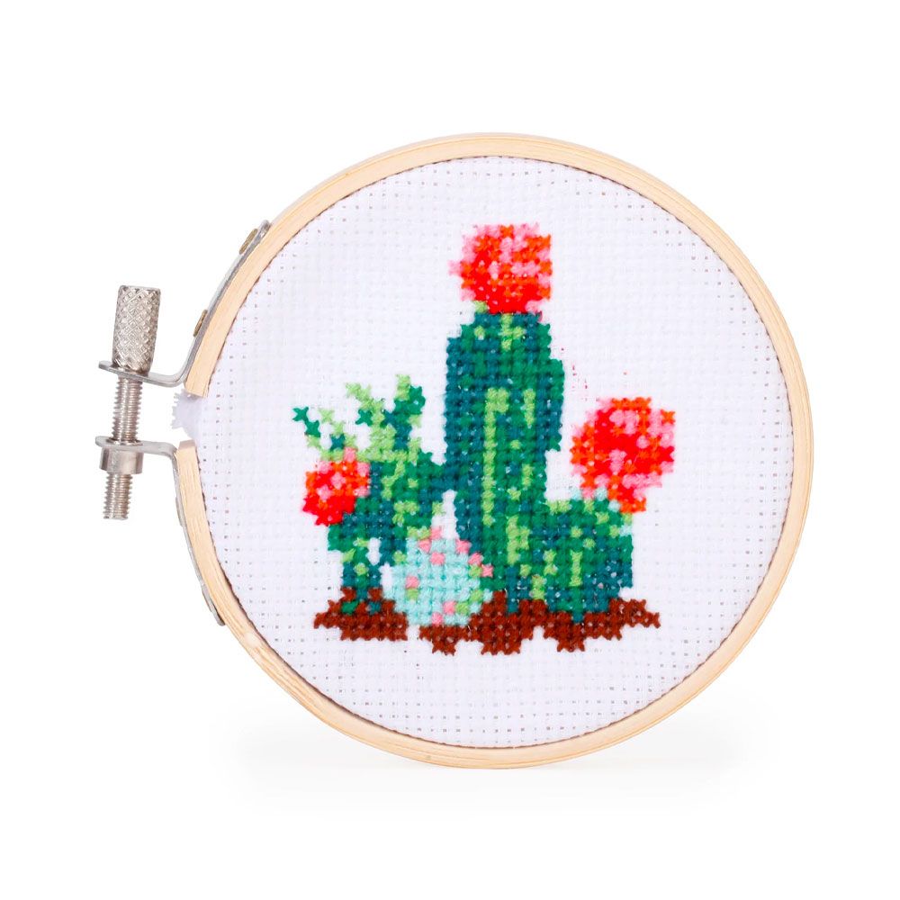 Kikkerland, Mini Cross Stitch Kit - Cactus | Utility Gift UK
