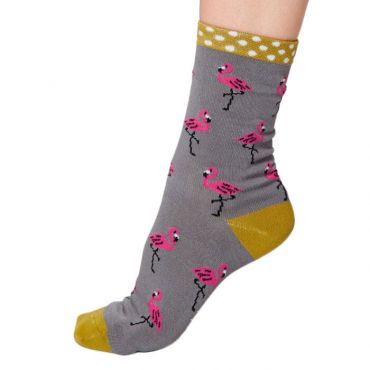Miss Sparrow Ladies Bamboo Socks Elephants In Cream Novelty One Size 4-7