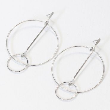 Geometric Double Hoop Earring Hexagon Earring  Gift for Birthday & Lover Oval Sterling Silver Multi-Wrap Circle