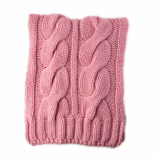 Robert Mackie Catrine Cable Knit Scarf Pink