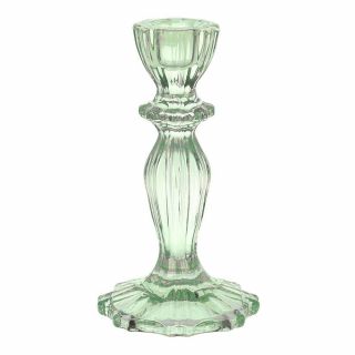 Green Glass Candle Holder 