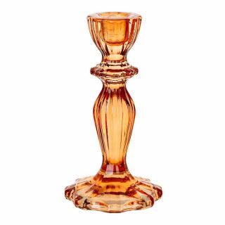 Orange Glass Candle Holder 