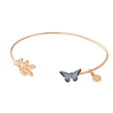 Fable England Enamel Blue Butterfly Bangle