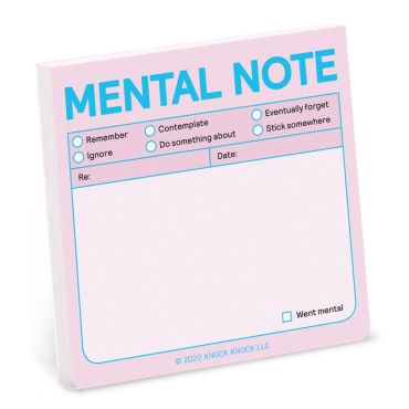 Knock Knock Mental Sticky Note - Pink
