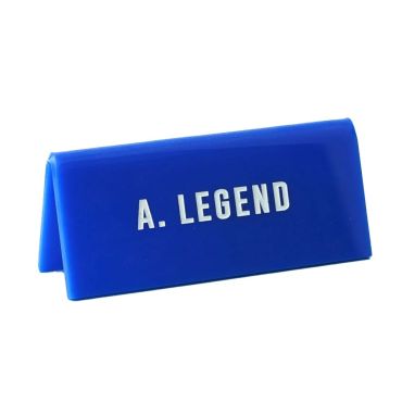 "A. Legend" Blue Desk Sign