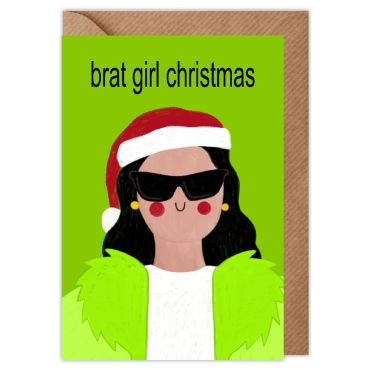 Brat Girl Christmas Christmas Card