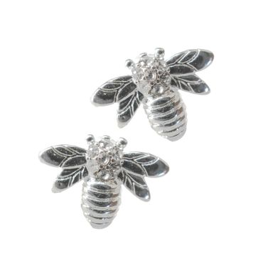 Silver Stud Earrings - Bee